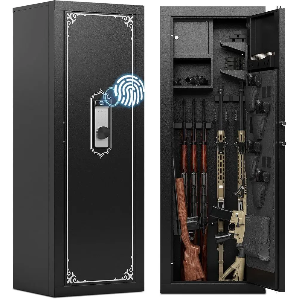 

Биометрический охранный сейф для огнестрельного оружия 10–14 лет: большие домашние сейфы со съемными стойками для винтов, пистолетов и дробовиков.