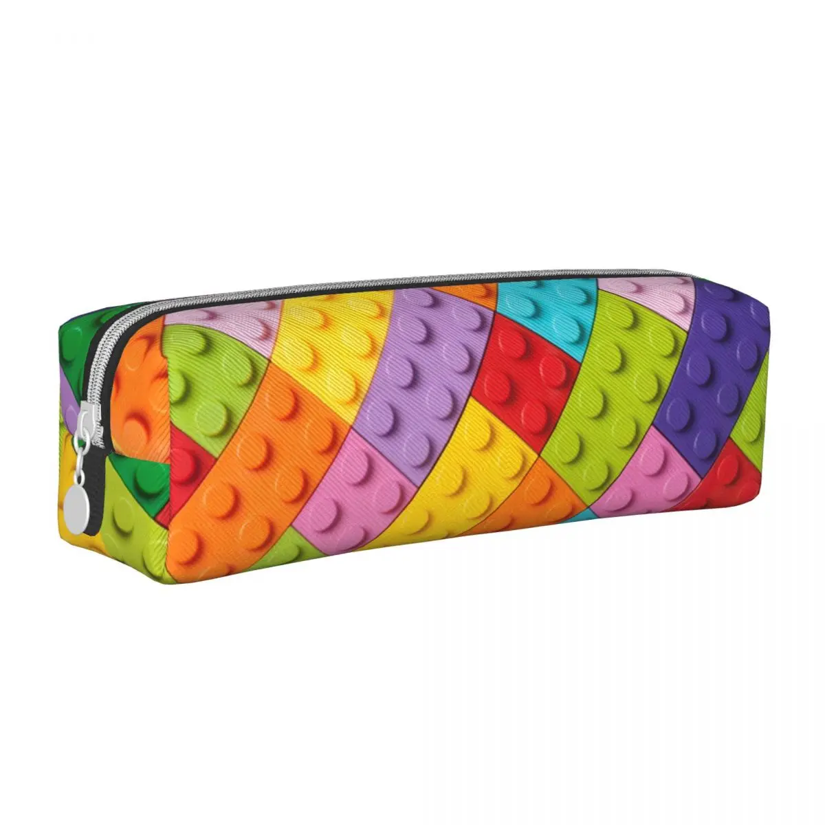 Trousses à crayons de forme carrée 3D, blocs de jouets rouges créatifs, porte-stylo pour sac d'étudiant, fournitures scolaires, accessoires à fermeture éclair