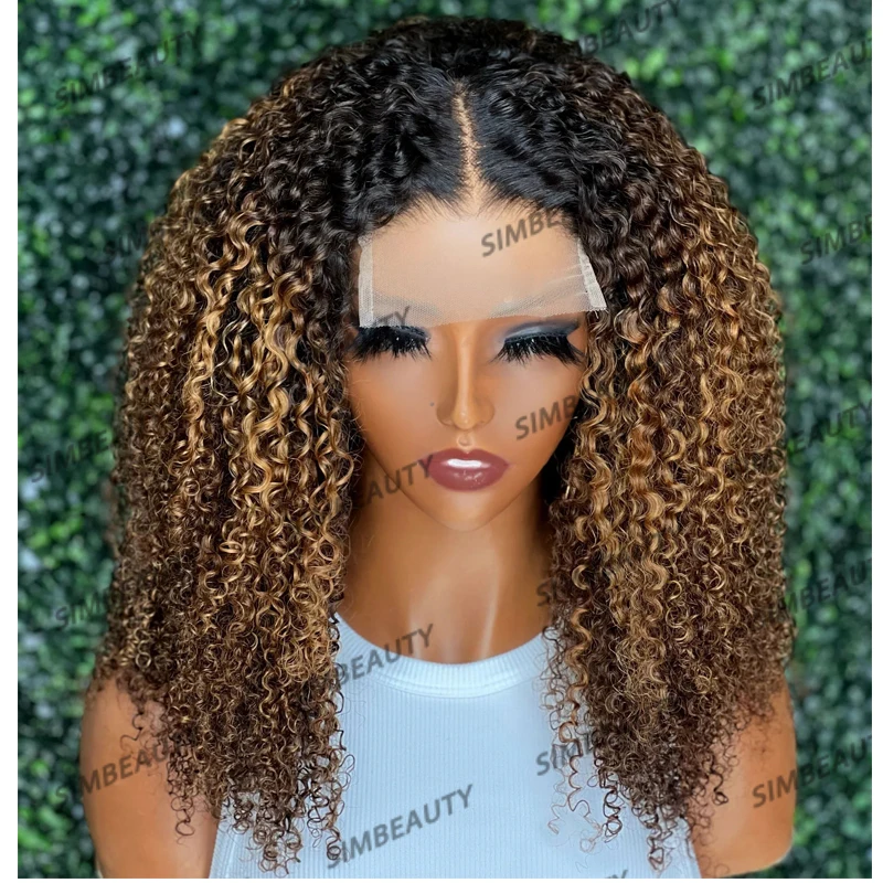 Caramel Brown Blonde Ombre Deep Part 13x6 Lace Front Human Hair Wigs for Black Women Glueless 200Density Cheap T Part Daily Wigs