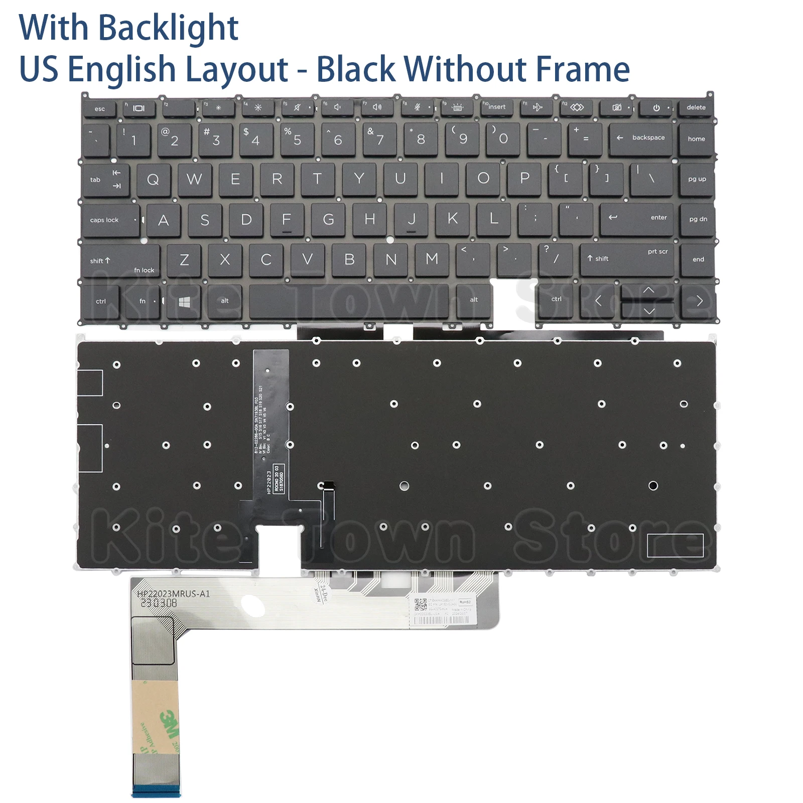 لوحة مفاتيح كمبيوتر محمول جديدة بتصميم أمريكي لجهاز HP EliteBook X360 1040 G7 EliteBook X360 1040 G8 بإضاءة خلفية سوداء بدون إطار
