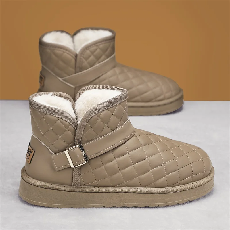 Autumn and Winter Snow Boots, Cotton Shoes, Fleece-Lined Warm Boots, Cotton-Padded Men's Shoes, Trendy Shoes