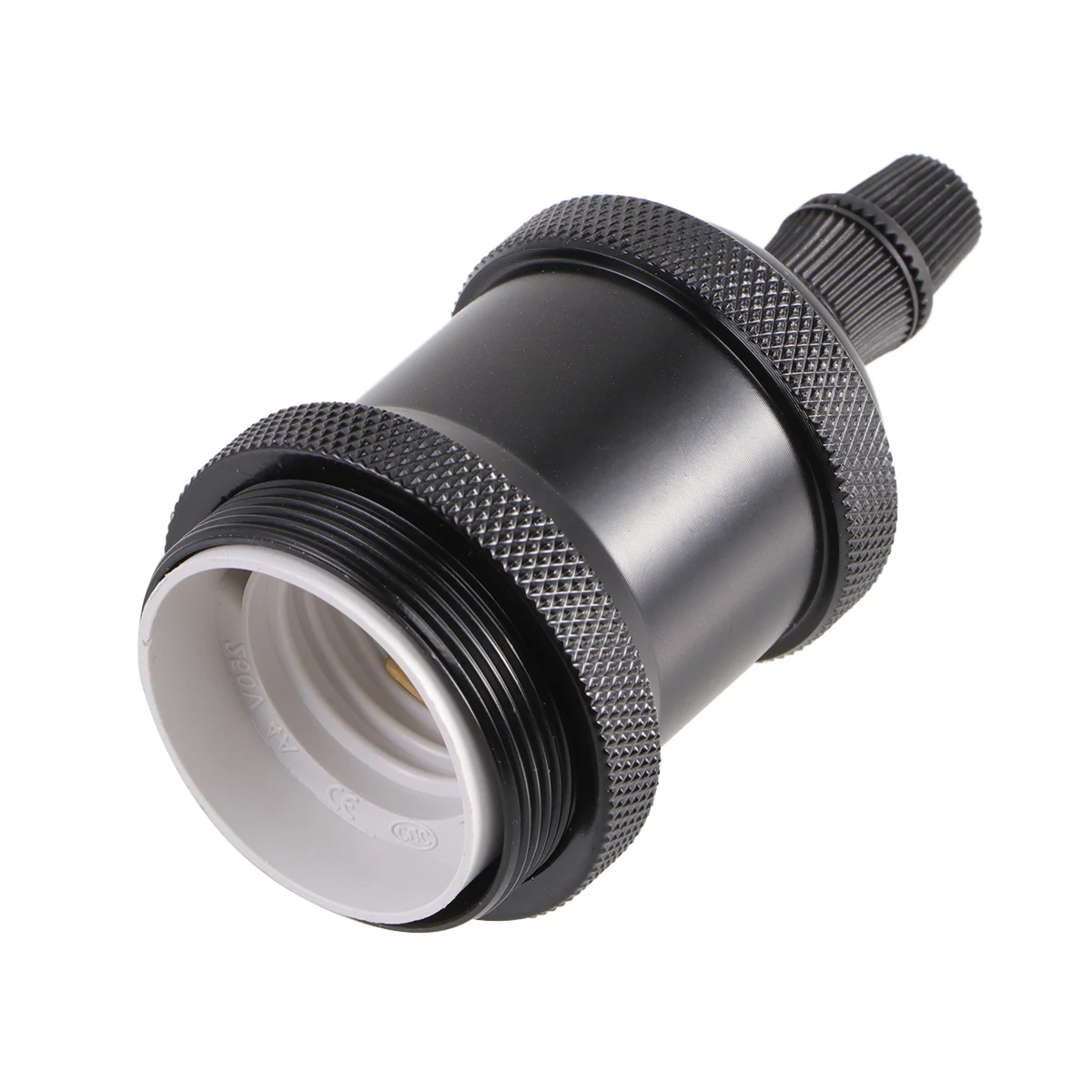 

E27 Lamp Base Vintage Black Ceiling Light Edison Bulb Holder Adapter Screw Socket Retro Round Body Bottom Replacement Lamp