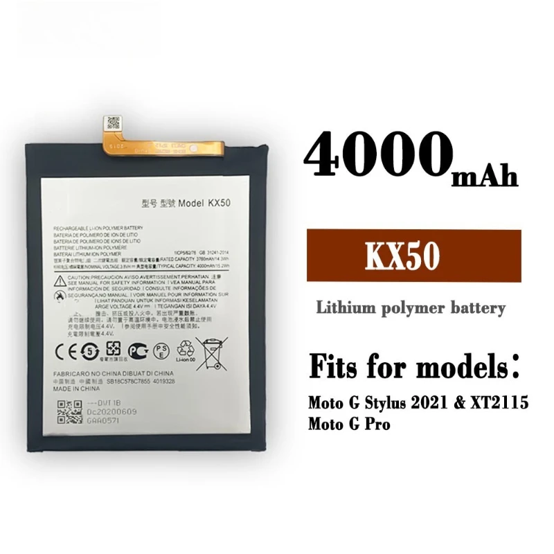 Brand New KX50 4000mAh Mobile Phone Battery For Motorola Moto G Stylus 2020 XT2043 Moto G Pro XT2041 Phone Batteries + Tools