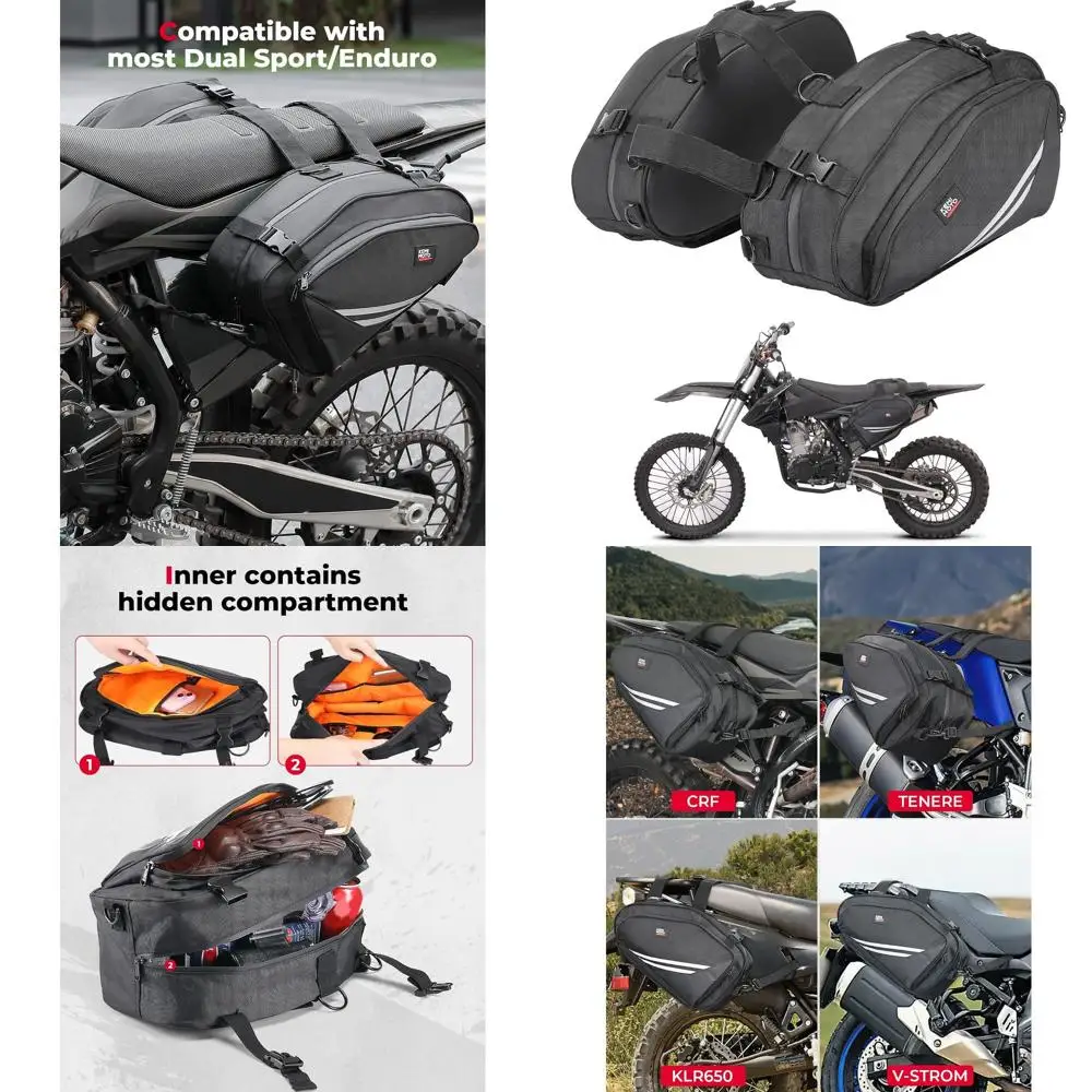 

Седельные сумки для мотоциклов с дождевиками, совместимые с велосипедом для бездорожья, двойной спортивный мотокросс, гоночный мотоцикл, горный внедорожный велосипед, 20 л