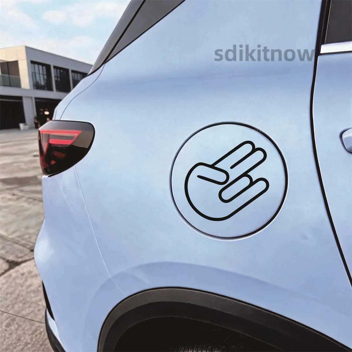 Say Hi Shaka hang loose Finger Sticker car culture vib friendly road greeting auto fuel tanke decal