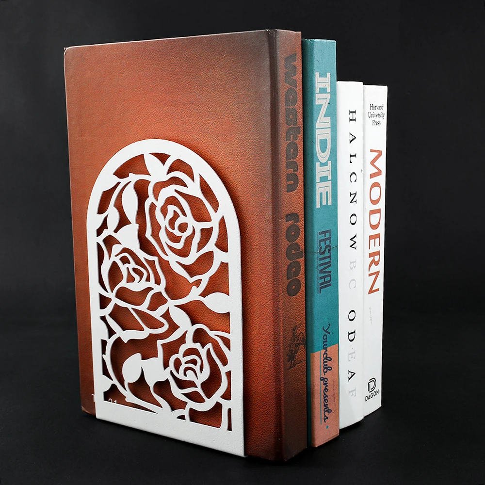 Imagem -05 - Rose Book Ends For Lovers Book End For Heavy Books Rack Holder para Casa e Escritório Desktop Gift para Mulheres e Homens Pcs Estilo