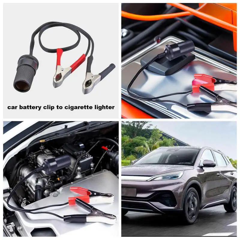 Pinzas para batería, abrazaderas de cocodrilo, pinzas de cocodrilo para batería de coche a adaptador de enchufe de 12V/24V, Mini USB 30A, accesorios para automóvil