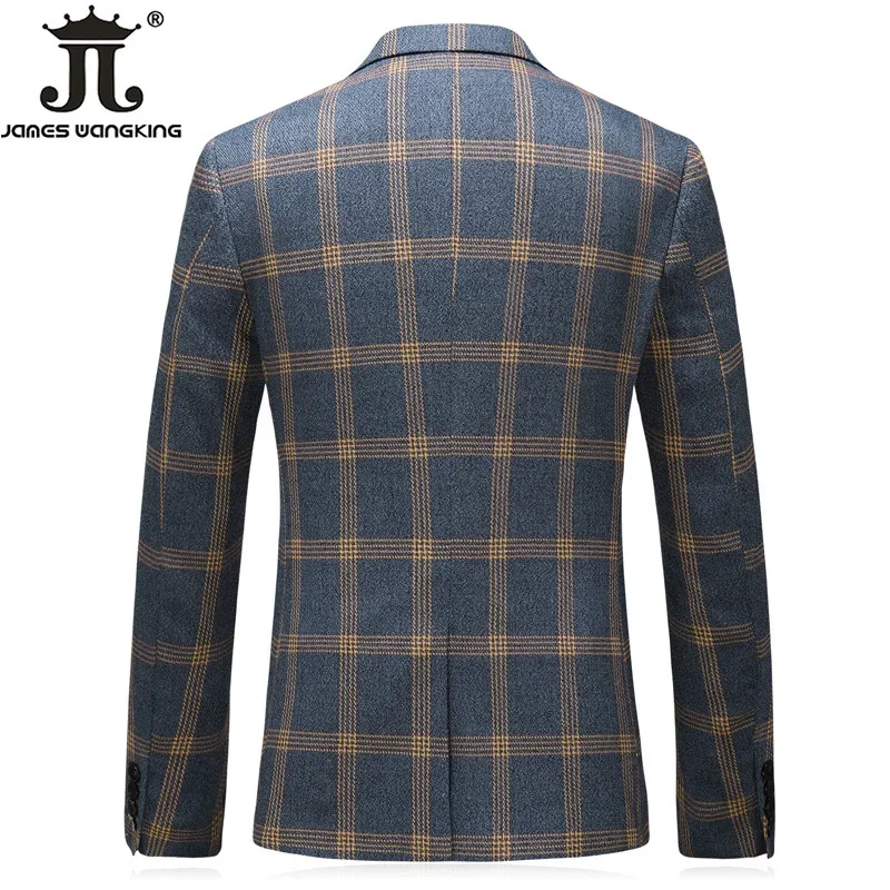 M-5XL Jacket Vest Pants Boutique Fashion Classic Plaid Men\'s Business Suit 3Pcs & 2Pcs Set Bridegroom Wedding Dress Party