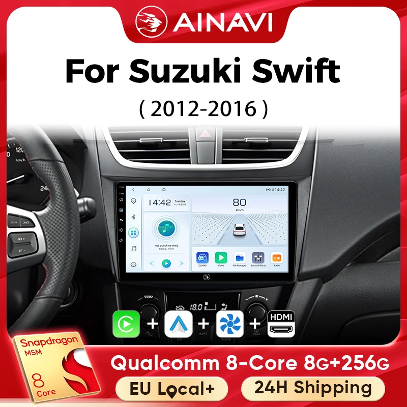 Reproductor Multimedia para coche Ainavi para Suzuki Swift 4 2011 2012 2013 2015 2016 2017 Carplay inalámbrico Android Auto 4G Wifi 2din