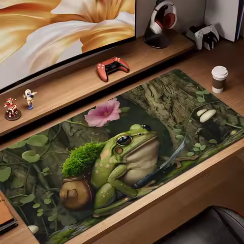 Funny frog design anime Mouse Pad rubber anti-slip Desk Mat XXL Gaming mat gamer pc accessories keypad expansion mousepad