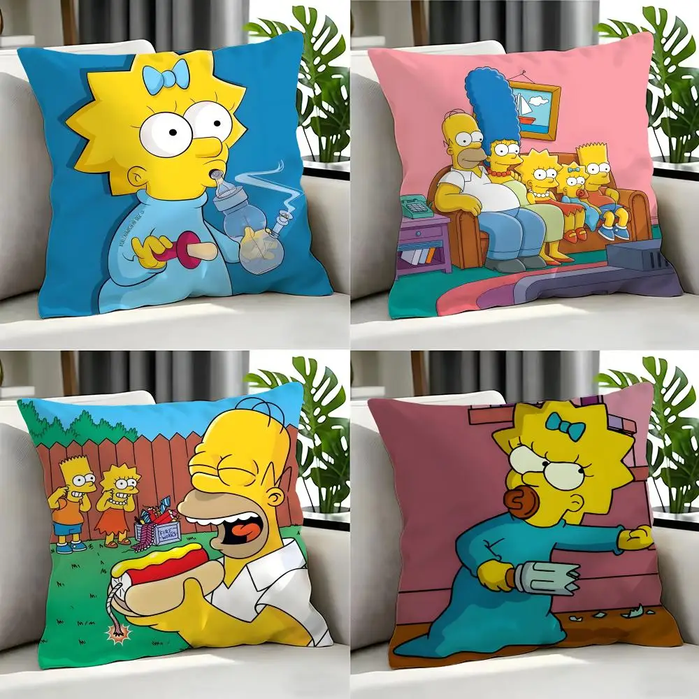 Cartoon TThe Simpsons Cushion Cover Cushion Cover Set 4Pcs 50x50 45x45 40x40 Pillowcase Decorative Sofa Home Decor
