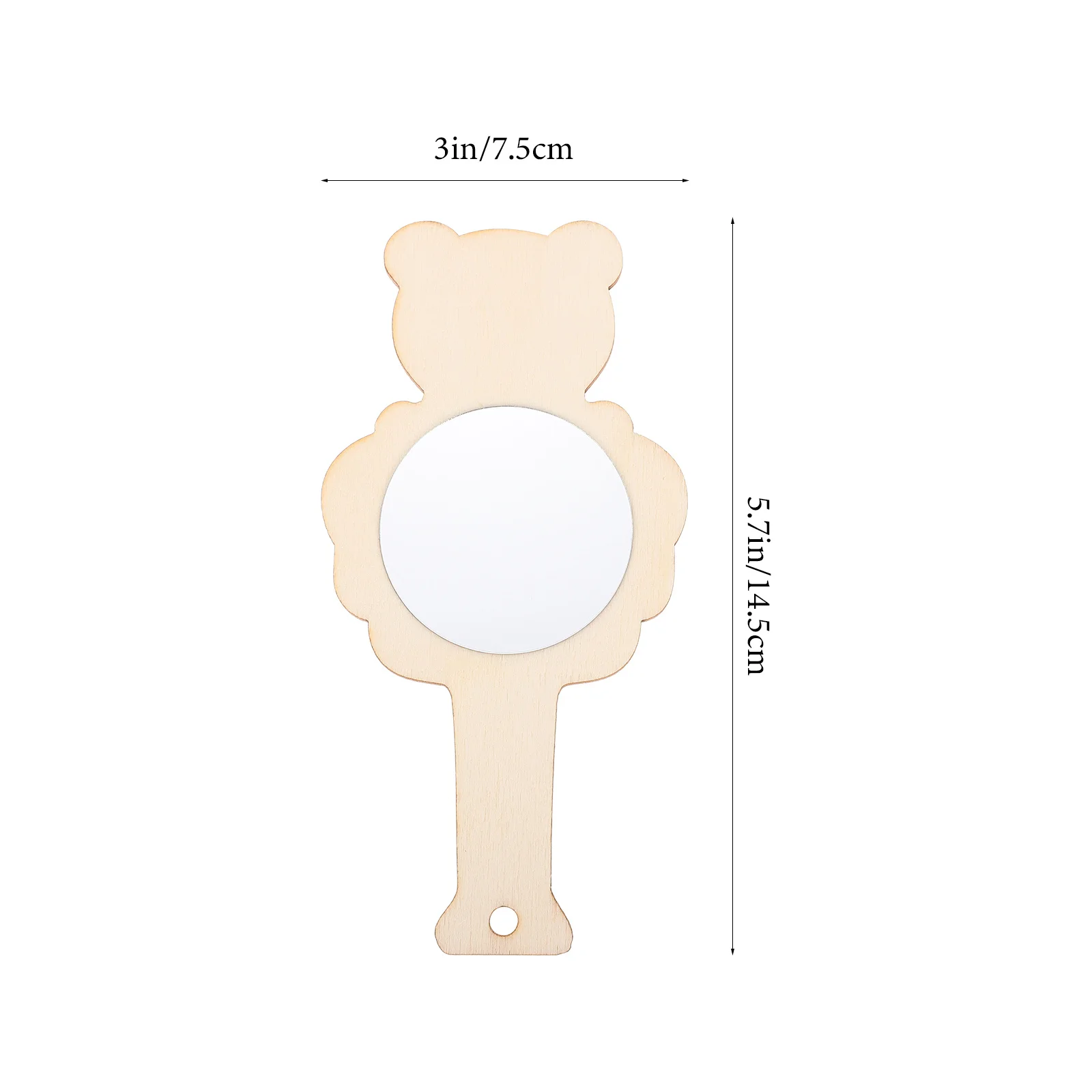 10 個 DIY 木製ハンドヘルドミラー愛らしい子供クリエイティブクラフトアクセサリーメイクアップテーブル装飾用木製ミラー