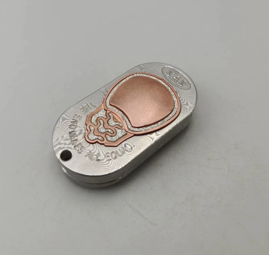 Used EDC SAS King David Damascus Steel fidget slider Decompression toys