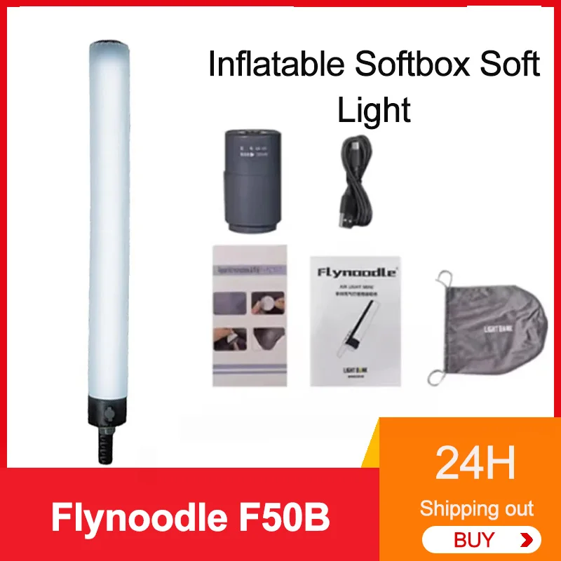 Flynoodle F50B Inflatable Softbox Soft Light Portable Handheld Light Stick for Live Streaming Photography LED Soft Light