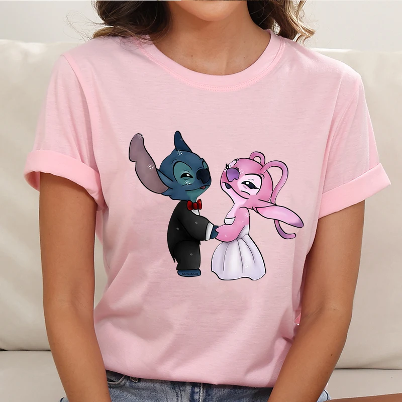 

New Clothes Trends Custom Disney Mickey 2025 Printed Cotton Y2k Loose Top Ladies Woman Clothing Black t-Shirt Short Sleeve Top