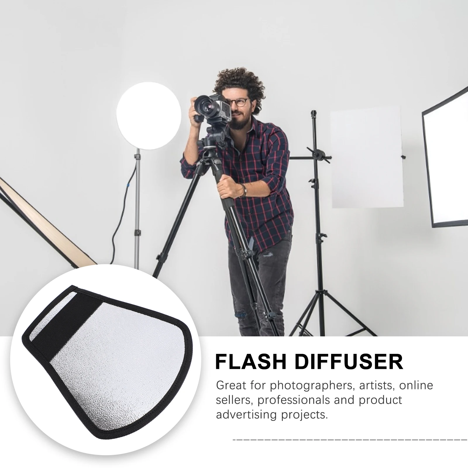 

4Pcs Photography Flash Reflector Soft Light Diffuser Durable Portable for Video Product Indoor Outdoor Photo Lighting