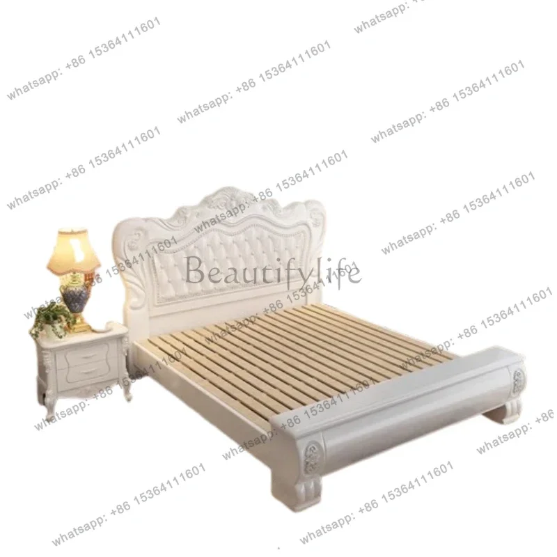 American Style Confortable Bed Apartment Design Aesthetics Frame Organizer Bed Nordic High End Quality Cama De Casal Furniture