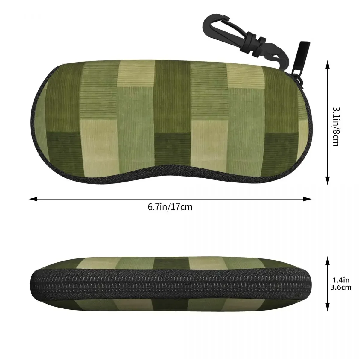 Corduroy Sage Green Pattern Shell Glasses Case Portable Sunglasses Box Women Men Soft Eyeglass Bag Pouch