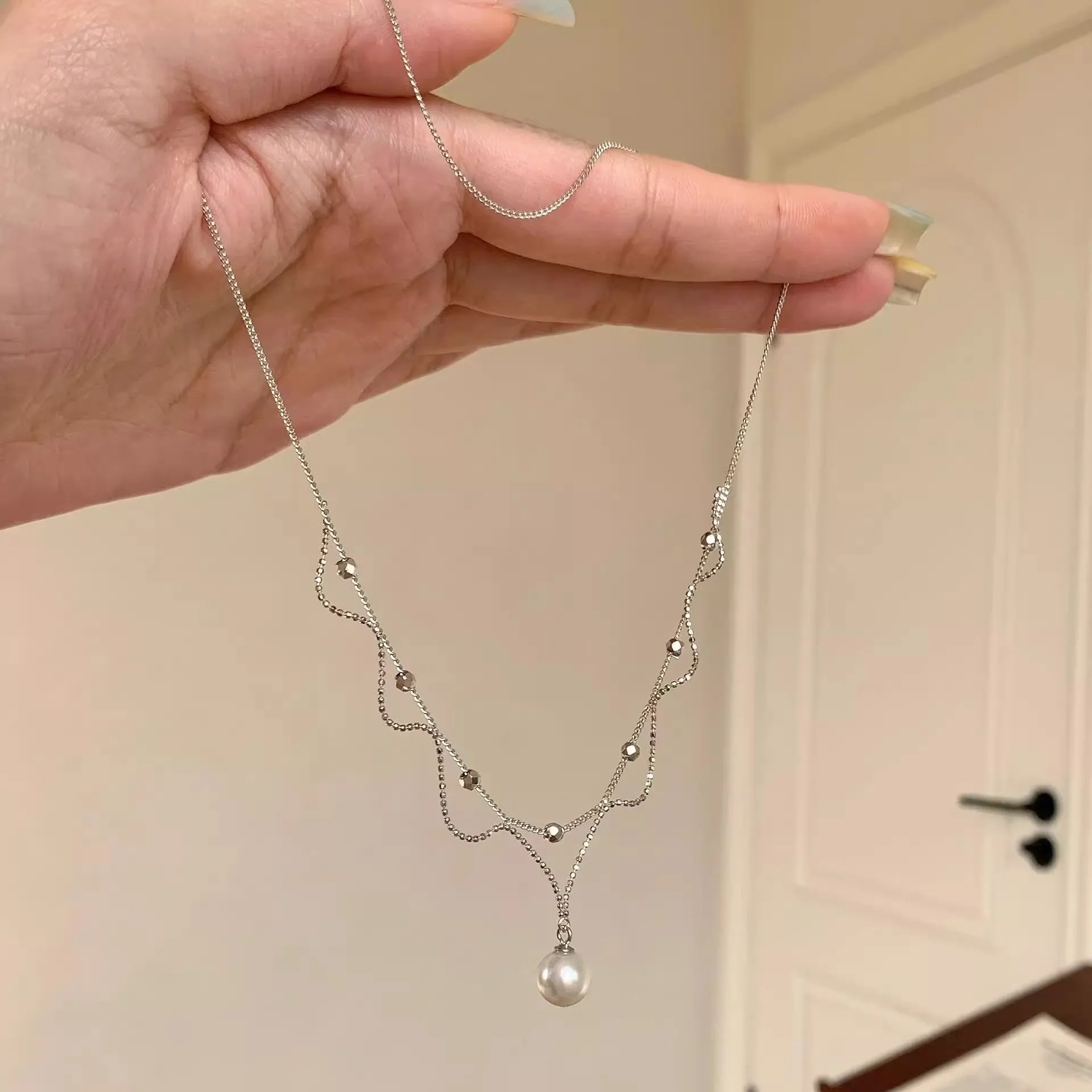 

Ожерелье с французским кружевом и жемчугом, винтажный изысканный темперамент, универсальное ожерелье