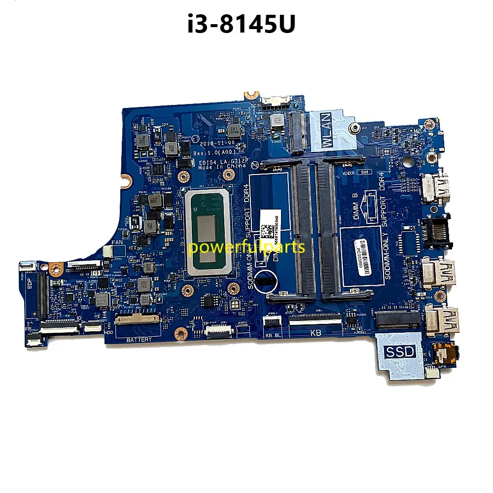 EDI54 LA-G712P Laptop Motherboard For Dell Inspiron 15 3580 3583 3780 Mainboard Pentium 5405U i3-8145U i5-8265U 0TWYDT CN-0TWYDT