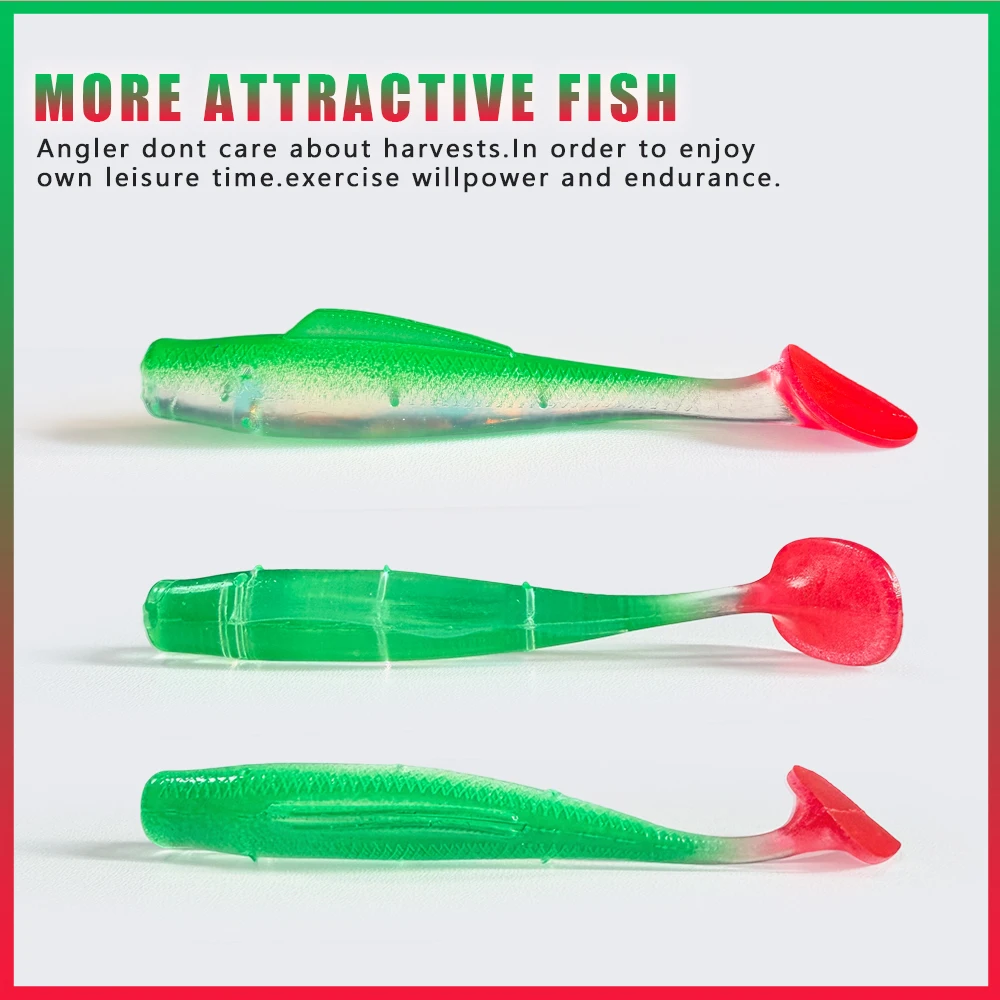 6 Stück/Set TPR Schwimmender Weichköder 85mm 4,5g Laser Leuchtender Paddle T-Tail Swimbait Wobbler Angelköder Bass-Angelzubehör Pesca – Detail 7