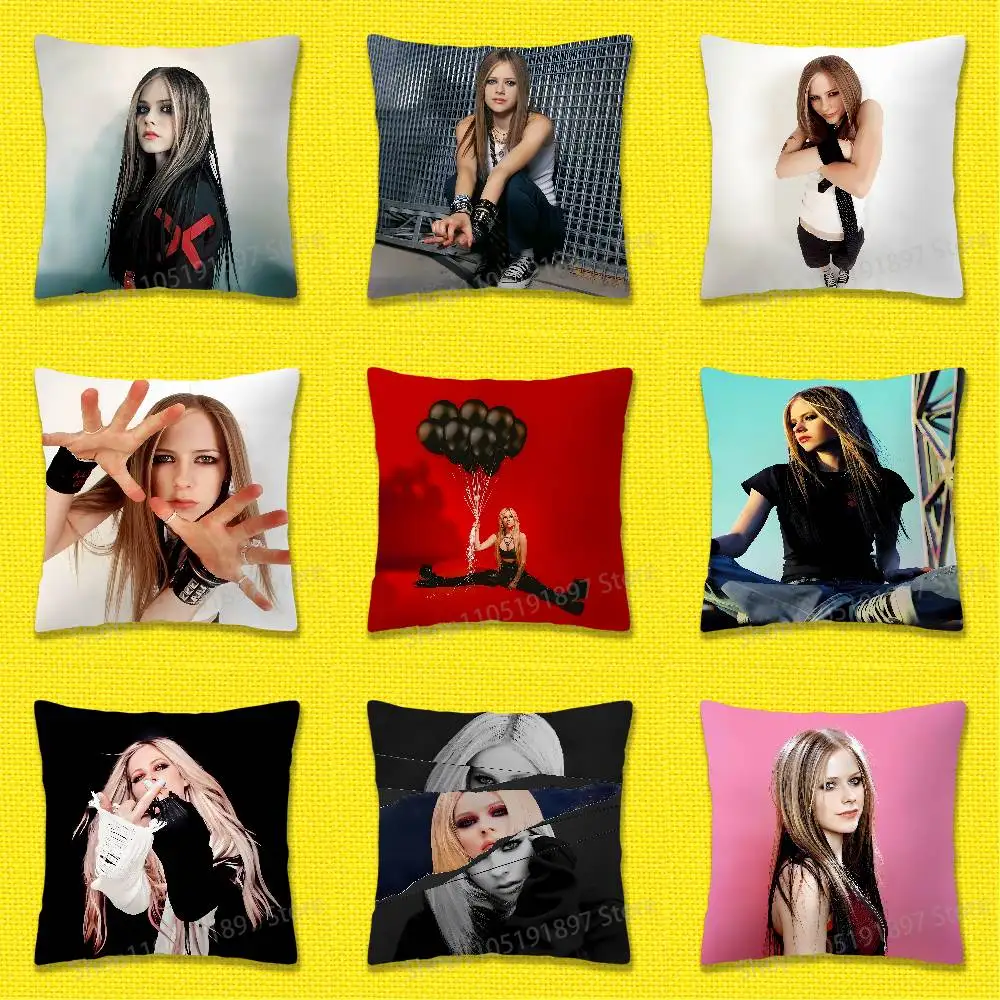 

A-Avril L-Lavigne Canadian Singer Throw Pillow Case For 45*45cm 40cm 55cm 50cm 30cm Square Car Pillowcase Shell