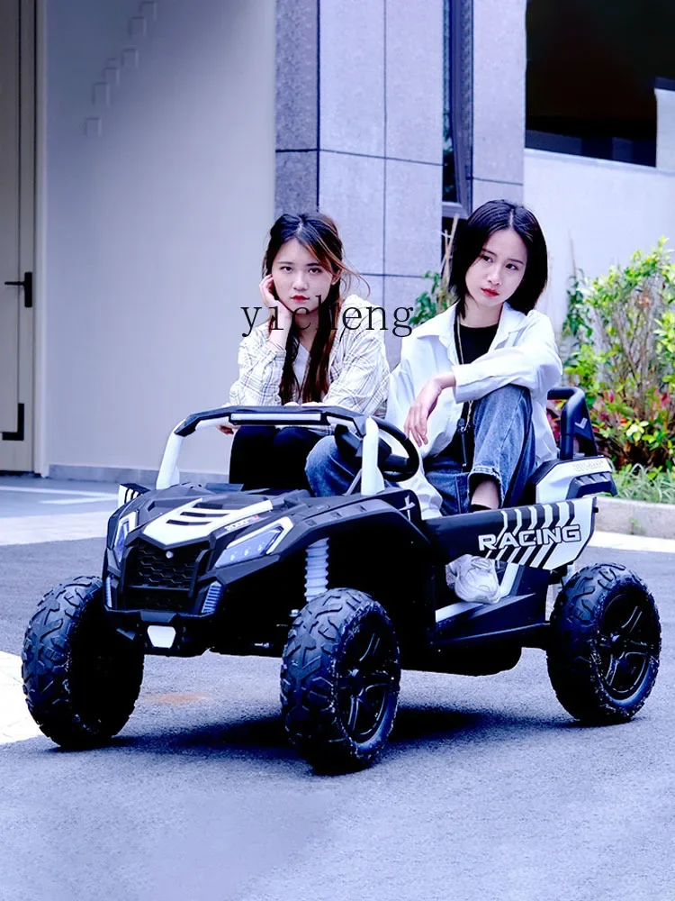 Children's Electric Car Four-Wheel Car Double Seat Adult Male And Female Baby Remote Control Toy Children Off-Road Stroller
