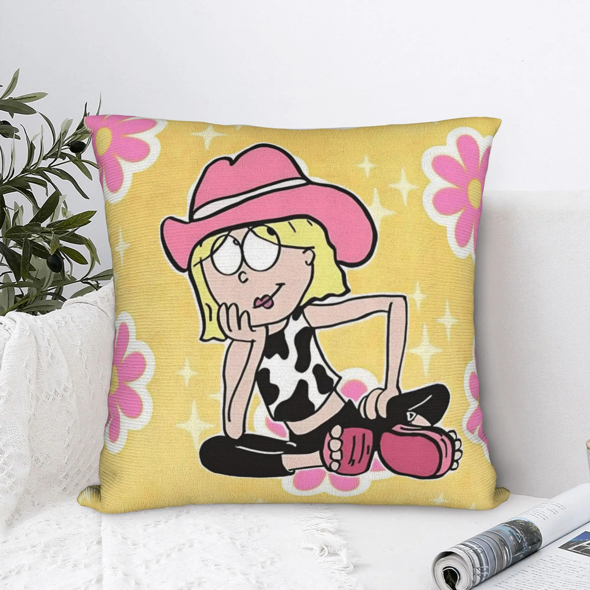 Lizzies Pink Flower McGuires Square Pillow Covers Polyester Car  Cushion Cover Cute Decorative Pillow Cover 45*45
