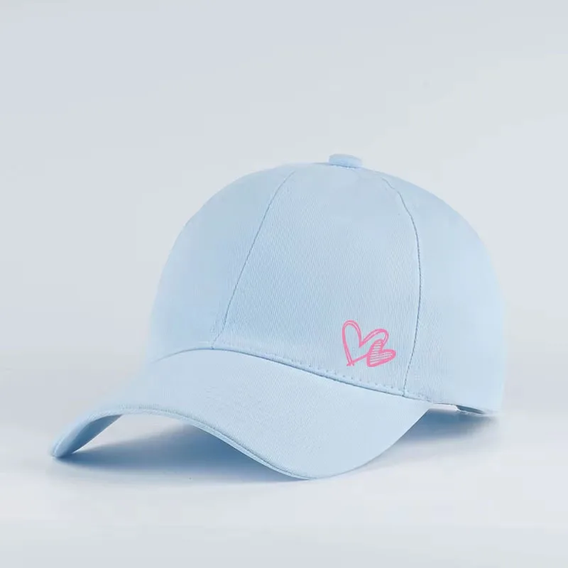 Double Pink Heart Print Baseball Cap Adult Child Lightweight Breathable Stylish Unisex Y2K Couple Hat Perfect As Gift Sunscreen