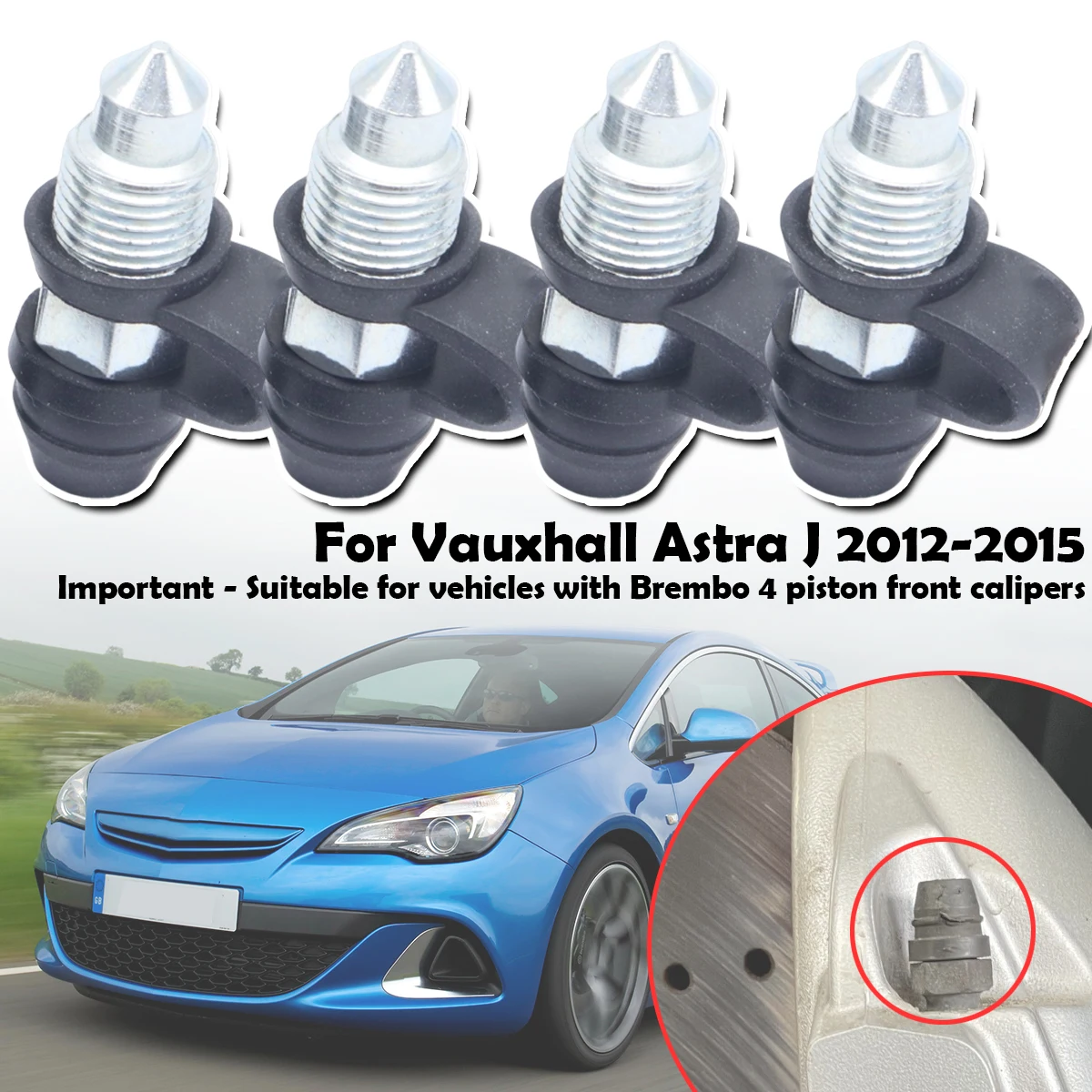 

For Vauxhall Astra J 2012 - 2015 Car Front Bleeder Valves and Rubber Dust Cap Left Right Caliper Bleed Nipple Screw Repair Kit