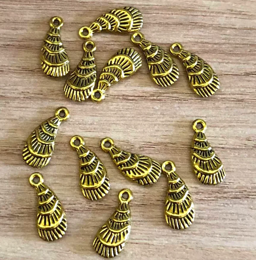 

25pcs 15*6mm Zinc Alloy metal 2sided feather pendants for jewelry handamde HWZF0002