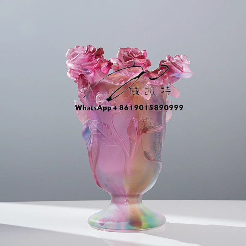 Middle East Crystal Incense Burner Rose Customized Home Decor Vase