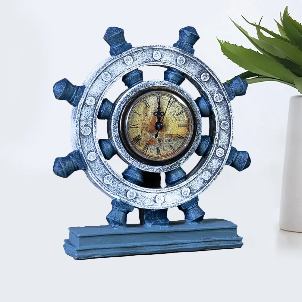 

Винтажный декоративный руль из синей смолы в морском стиле для дома, витрин, кафе, офиса
