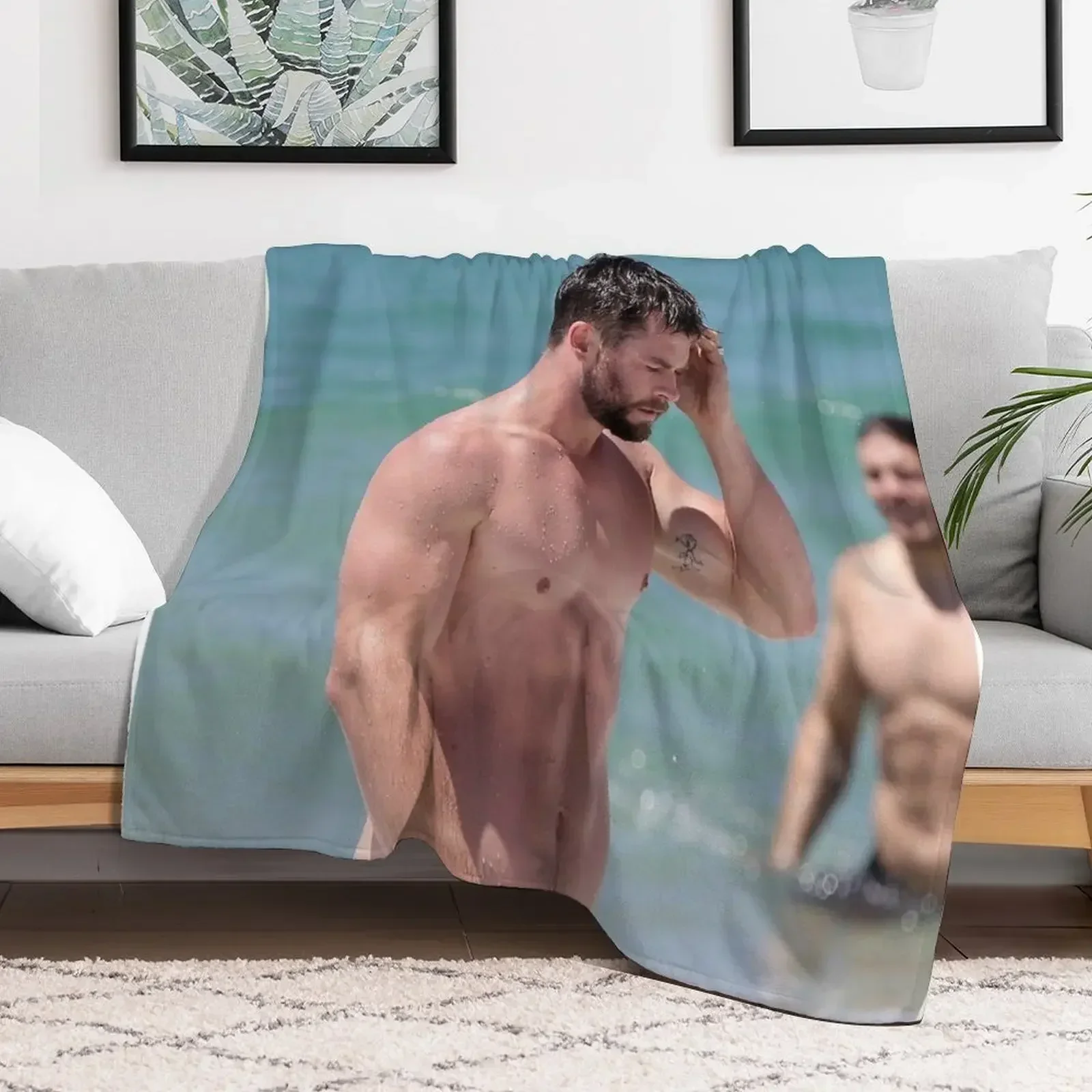 Sixpack Chris Hemsworth Throw Blanket Soft Big christmas gifts Blankets