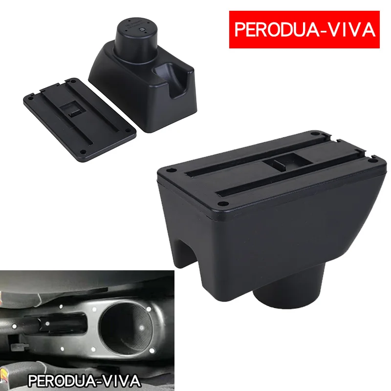 NEW For perodua viva Armrest Box Special modified interior accessories for the central armrest box Large Space Dual Layer USB