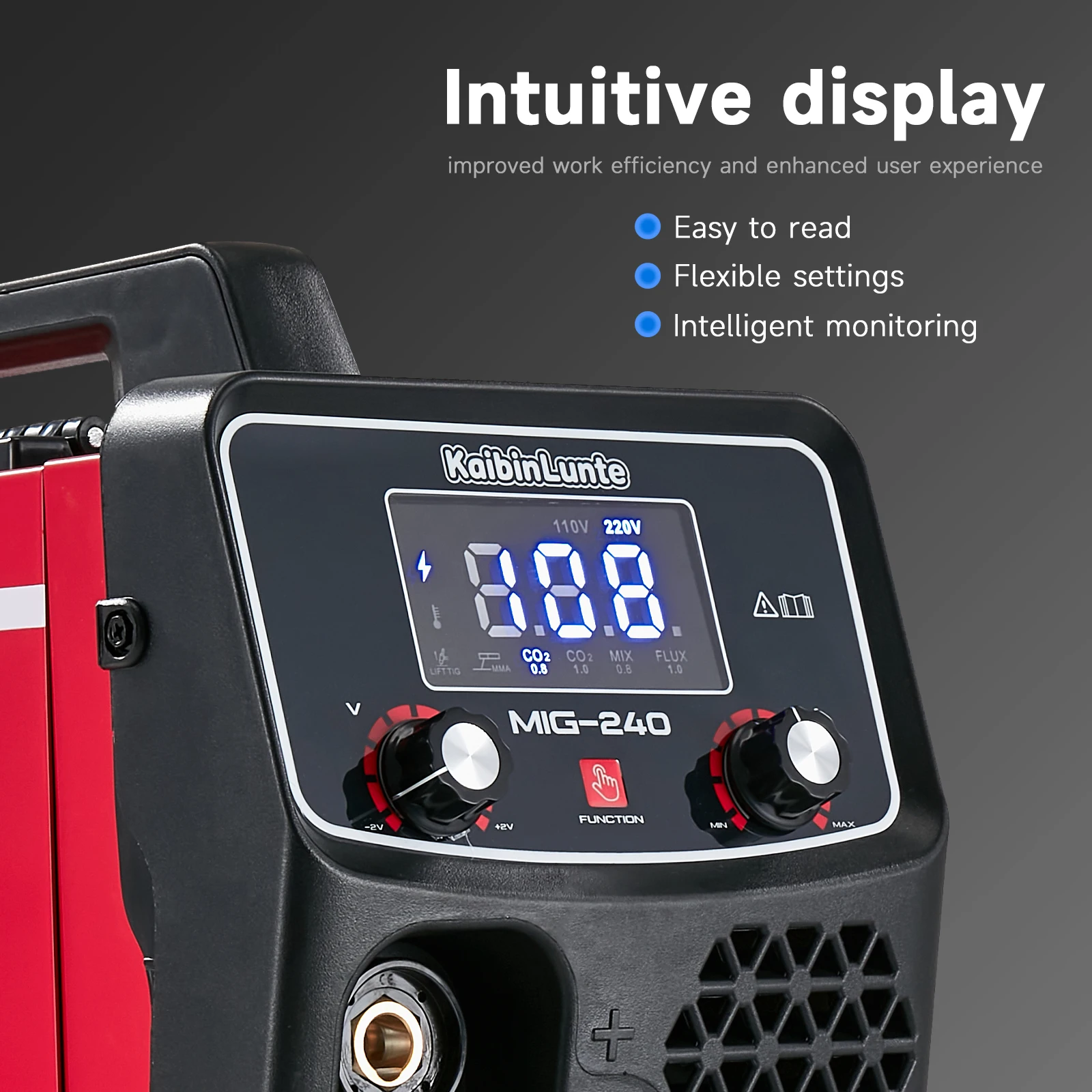 KaibinLunte 240Amp Inverter MIG Arc Welder with Dual Voltage 110V/220V wire feed welding machine for industry use