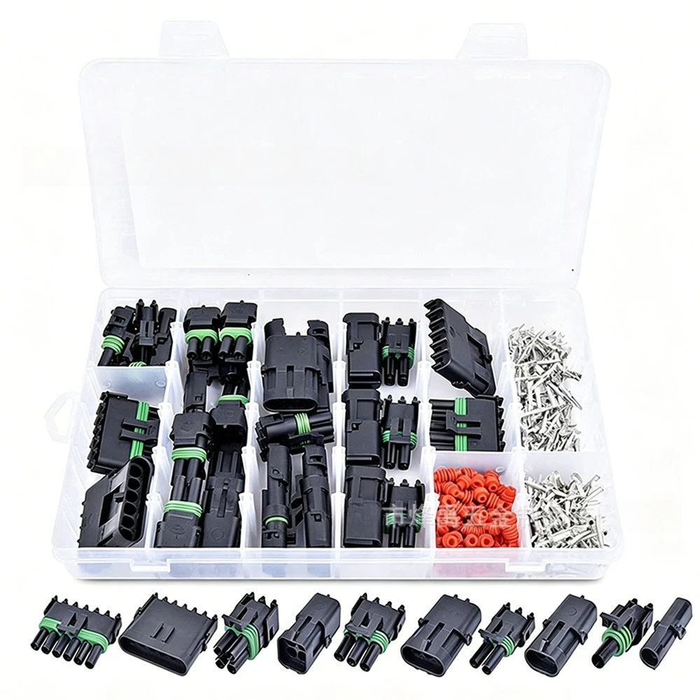 360Pcs Waterproof Automotive Electrical Connectors, Male Female Wire Connector Plug with Terminals for Car Motorcycle