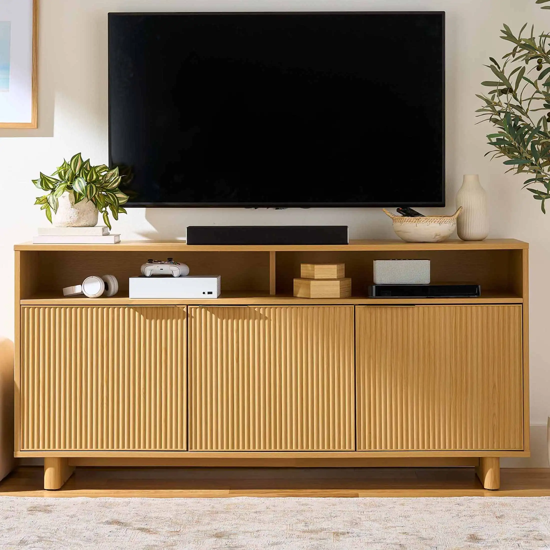 Fluted TV Stand for TVs Up To 70