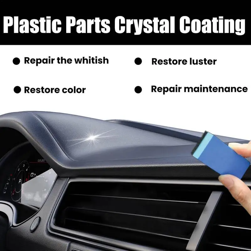 30ml Interior Plastic Parts Retreading Crystal Agent Coating Wax Renewed Plastic Restore Long-lasting Liquid Car Maintenance