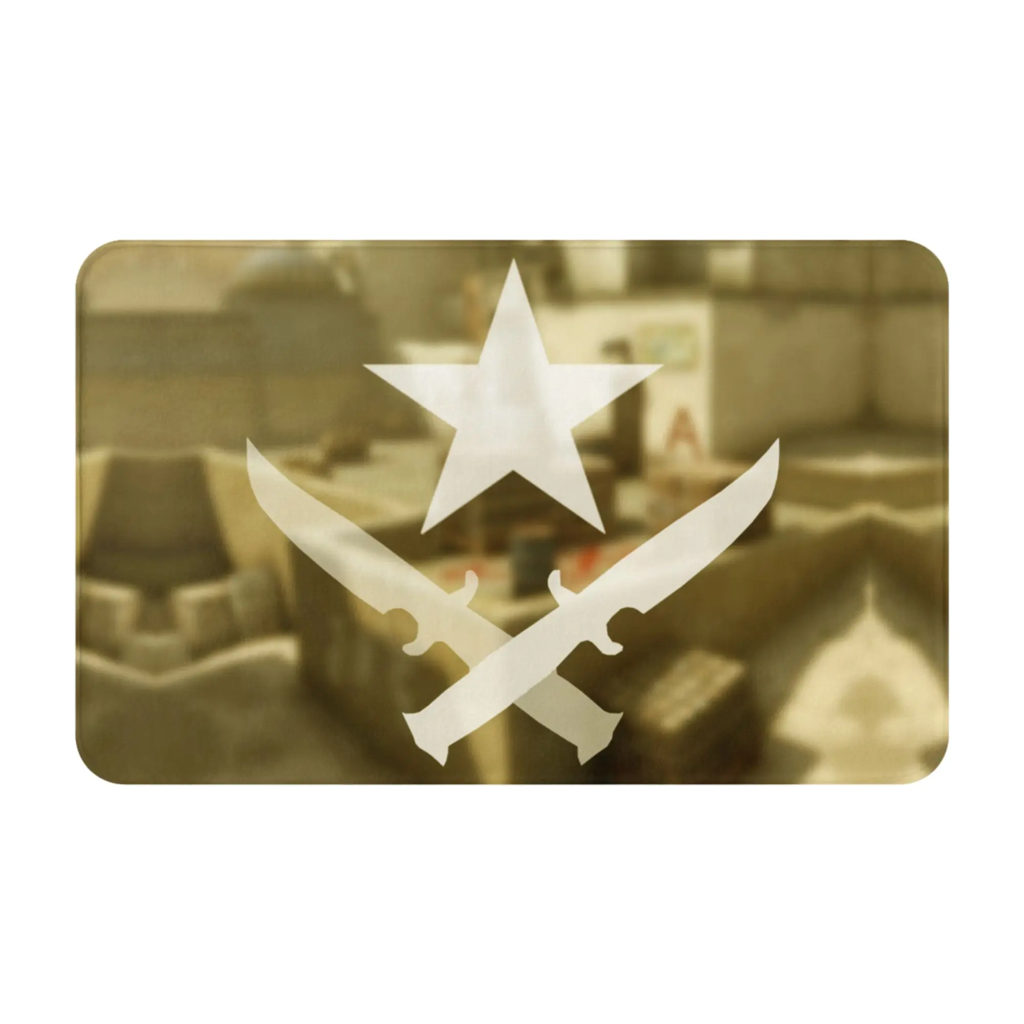 CSGO Star Dual Knife Desert Map Art Non-slip Doormat Bedroom Mat  Outdoor ModernDecor