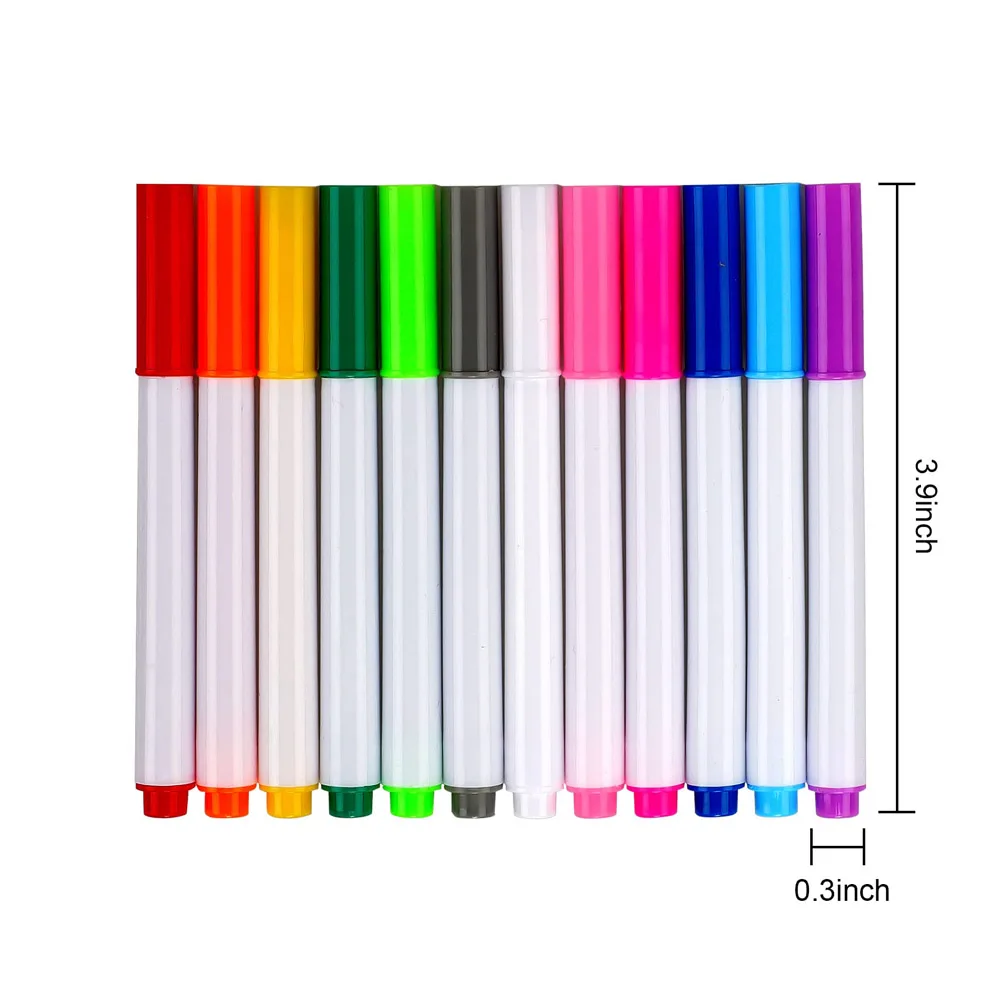 12 Colors Liquid Chalk Pens For Wall Sticker Kids Room Blackboard Erasable Non-dust Chalk Removable Marker Pen Stationery
