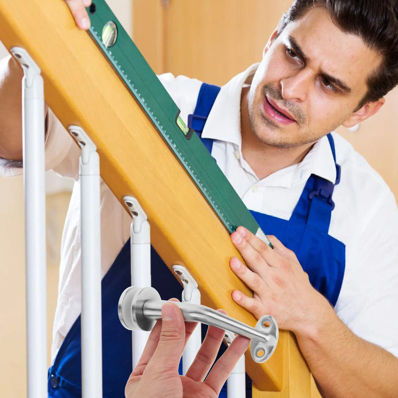Stainless Steel Handrail Bracket Heavy Duty Stair Railing Support for Indoor Stairs Wall Mount Hardware