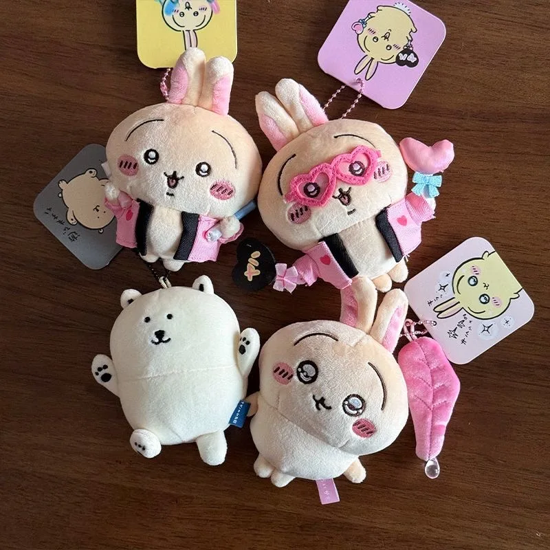 Nova chiikawa estrela perseguindo suporte vara série boneca de pelúcia euachi bonito saco de brinquedo de pelúcia charme mochila decoração menina presente boneca