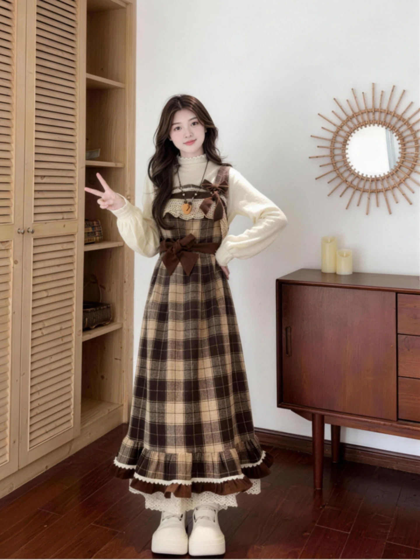 

Женский весенний модный комплект больших размеров: базовая футболка и клетчатая юбка, уникальные и красивые повседневные брюки с высокой талией