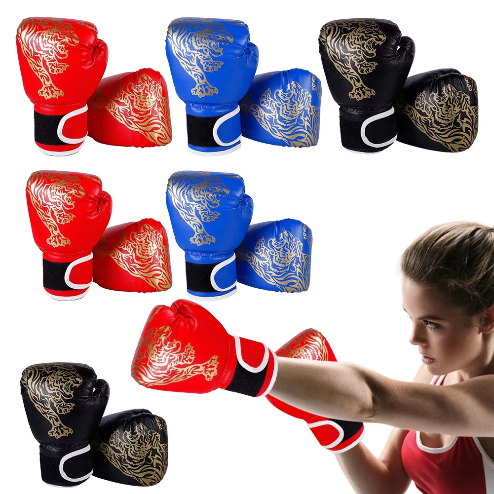 Boxing Gloves Comfortable Sanda Boxing Gloves PU Leather Professional Boxing Gloves Punching Training Gloves for Children Adults