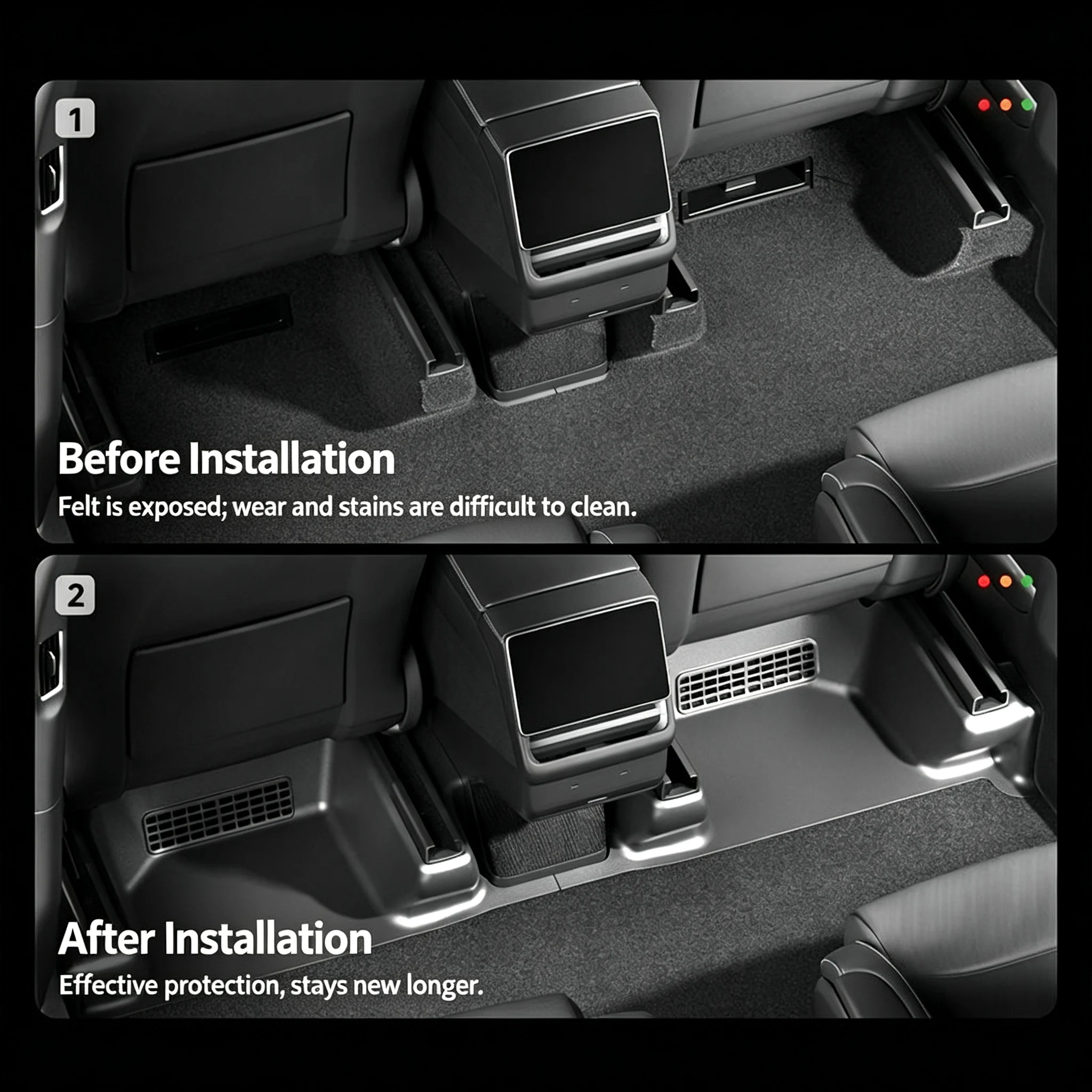 For Tesla Model YL 2026+ TPE Under Seat Corner Guard Seat Slide Rail Protector Anti-Scratch Anti-Kick Interior Accessories