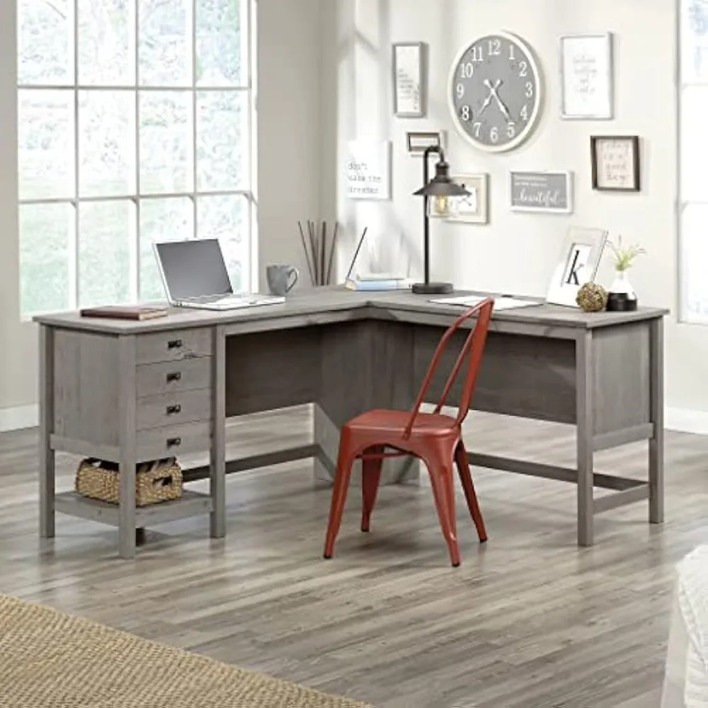 Cottage Road L-Desk, L: 65.12 "x L: 58.66" x H: 29.76 ", Finition chêne mystique