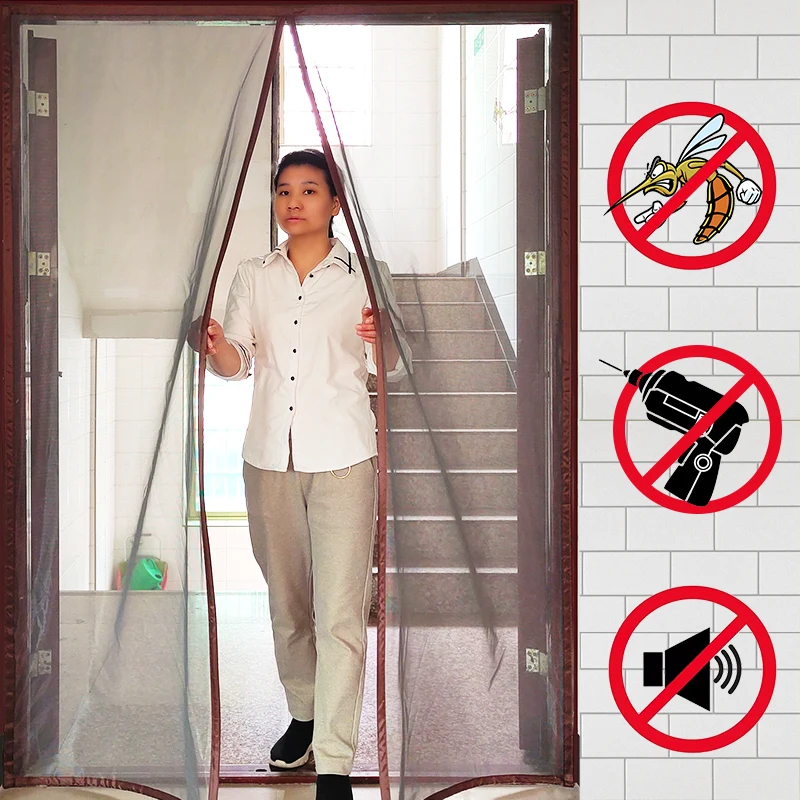 mosquitera magnética,Cortina para puerta magnética con cierre automático, mosquitera para insectos voladores, tamaño personaliza