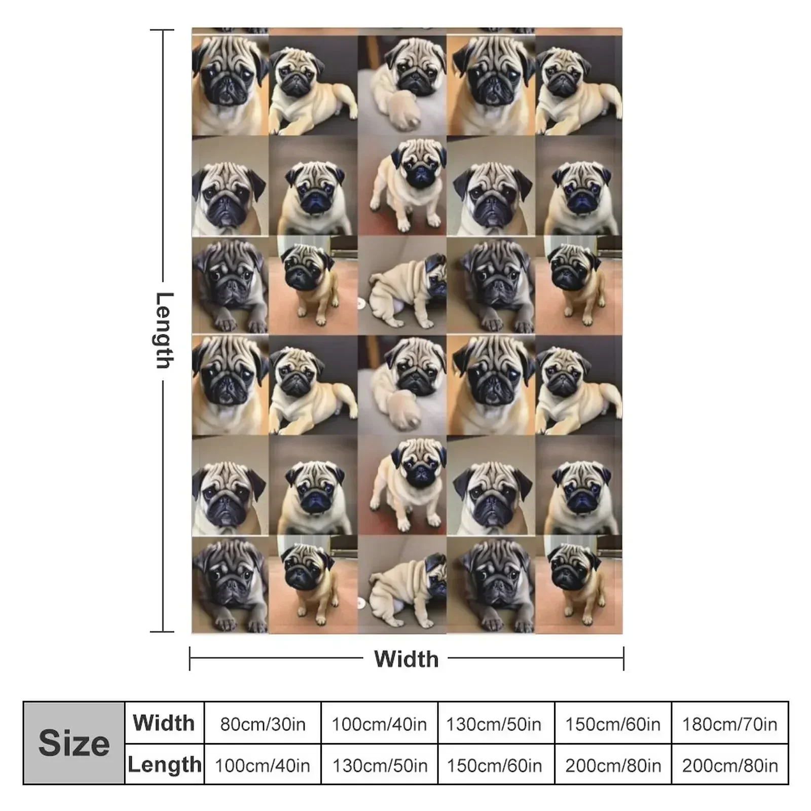 Pretty Pug Puppies Throw Blanket Luxury Throw Luxury Designer Blankets For Baby Winter beds Sofa Decorative Beds Blankets