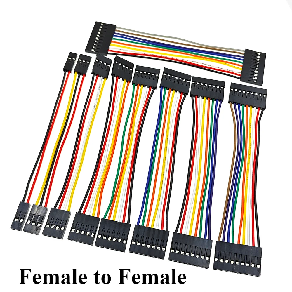 10PCS 2.54MM Pitch Dupont Line Female / Male 2P 3 4 5 6 7 8 9 10 Pin Dupont Cable Connector Jumper Cable Wire 10cm/20cm/30cm